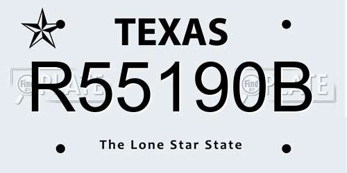 R55190B Texas License Plate