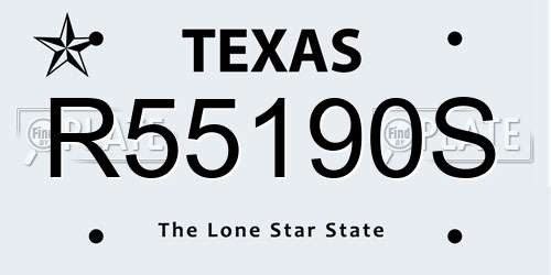 R55190S Texas License Plate