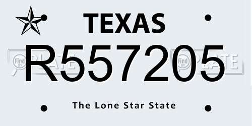 R557205 Texas License Plate
