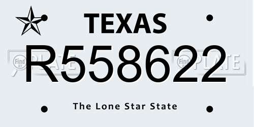 R558622 Texas License Plate