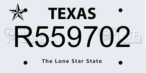 R559702 Texas License Plate