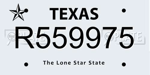 R559975 Texas License Plate