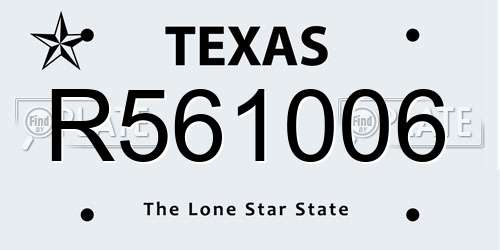 R561006 Texas License Plate