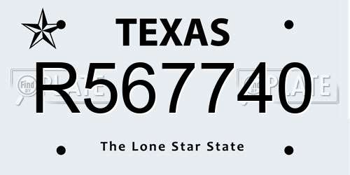 R567740 Texas License Plate