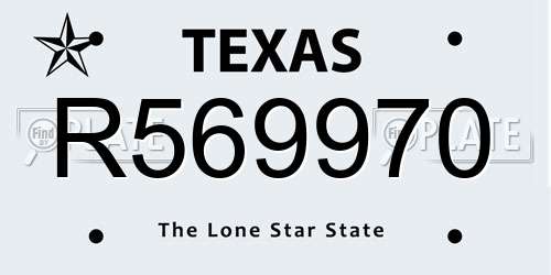 R569970 Texas License Plate