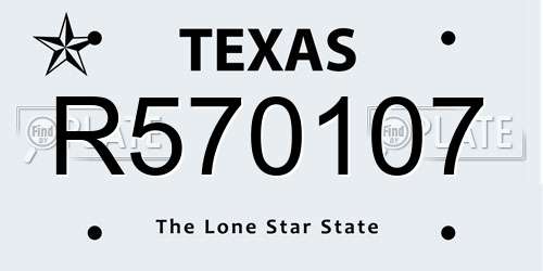 R570107 Texas License Plate