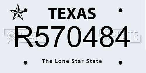 R570484 Texas License Plate