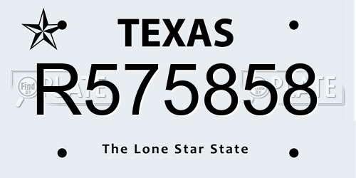 R575858 Texas License Plate