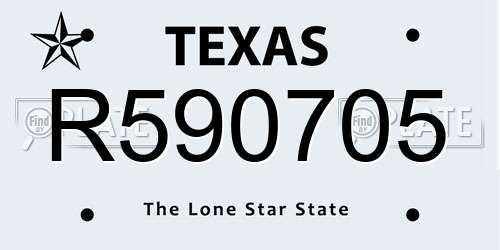 R590705 Texas License Plate