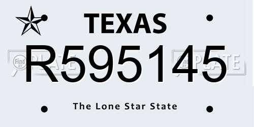 R595145 Texas License Plate