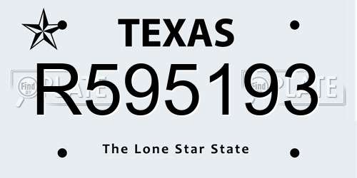 R595193 Texas License Plate
