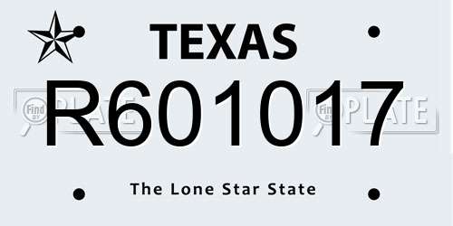 R601017 Texas License Plate