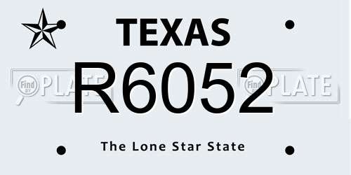 R6052 Texas License Plate