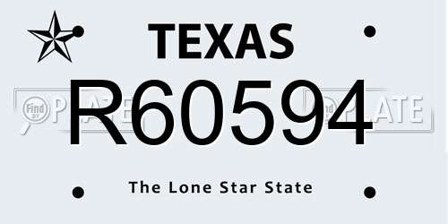 R60594 Texas License Plate