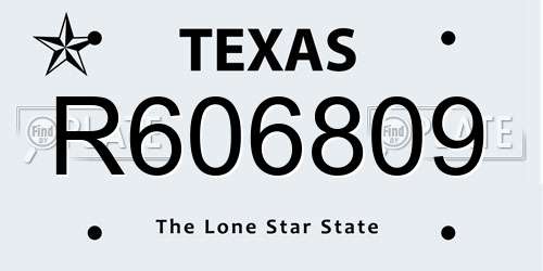 R606809 Texas License Plate