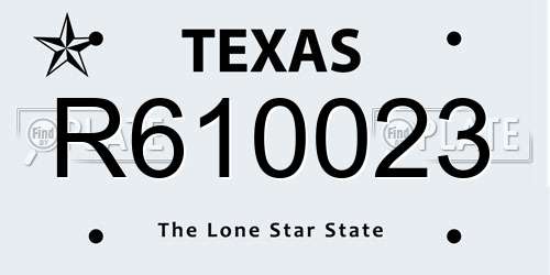 R610023 Texas License Plate