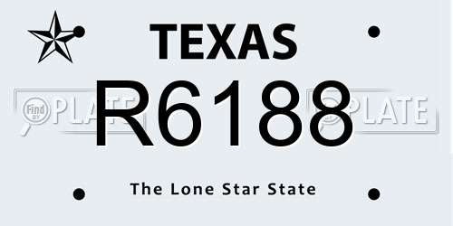 R6188 Texas License Plate