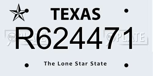 R624471 Texas License Plate