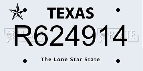 R624914 Texas License Plate