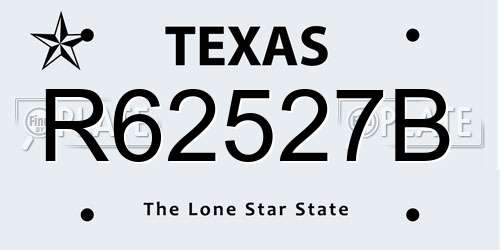 R62527B Texas License Plate