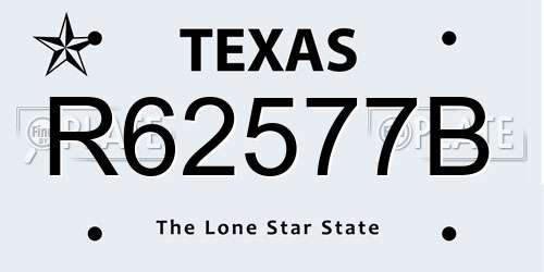 R62577B Texas License Plate