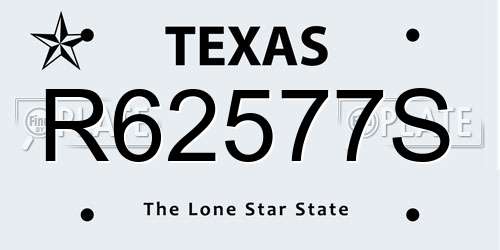 R62577S Texas License Plate