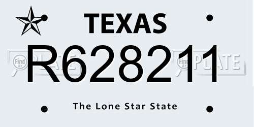 R628211 Texas License Plate