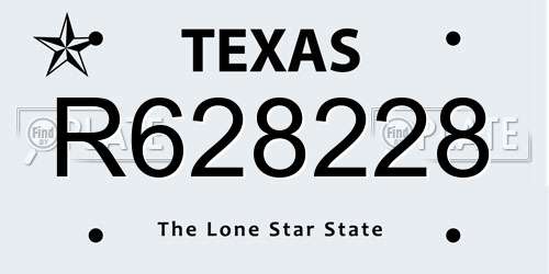 R628228 Texas License Plate