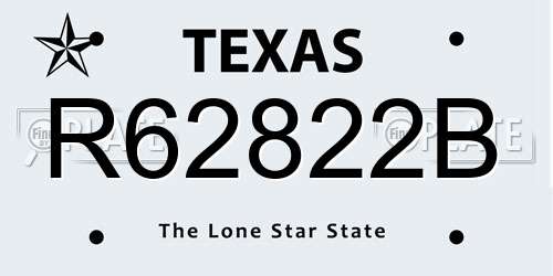 R62822B Texas License Plate