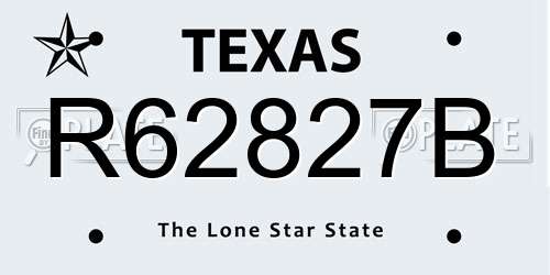 R62827B Texas License Plate