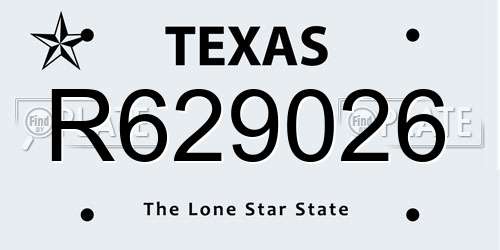 R629026 Texas License Plate