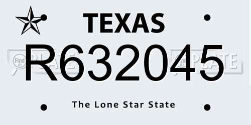 R632045 Texas License Plate