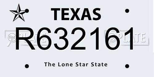 R632161 Texas License Plate