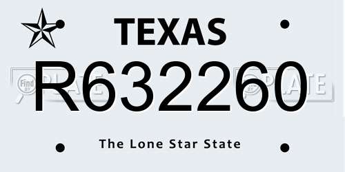 R632260 Texas License Plate