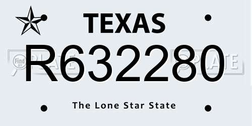 R632280 Texas License Plate