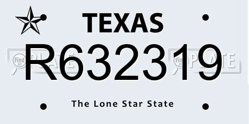 R632319 Texas License Plate