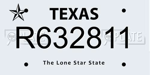 R632811 Texas License Plate