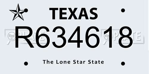 R634618 Texas License Plate