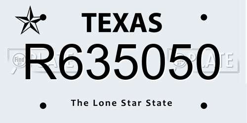 R635050 Texas License Plate