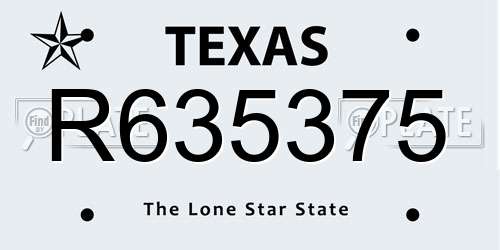 R635375 Texas License Plate