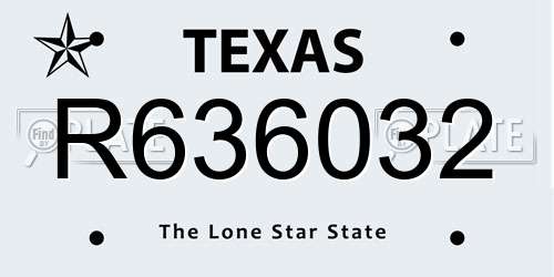 R636032 Texas License Plate