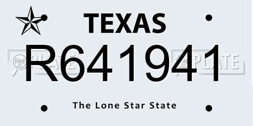 R641941 Texas License Plate