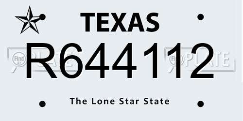 R644112 Texas License Plate