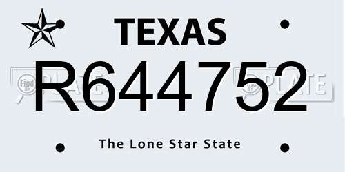 R644752 Texas License Plate