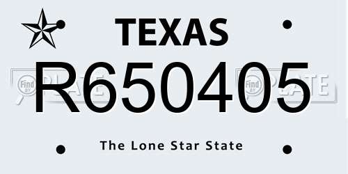 R650405 Texas License Plate