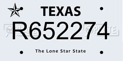 R652274 Texas License Plate