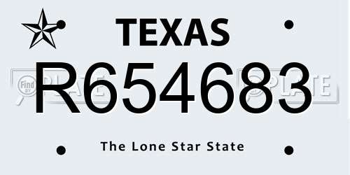 R654683 Texas License Plate