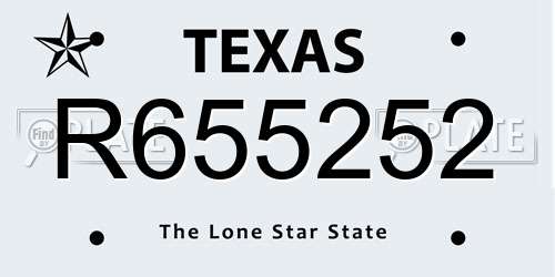 R655252 Texas License Plate