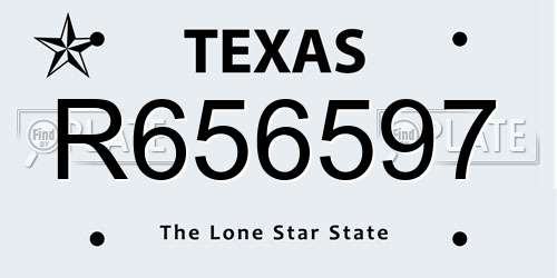 R656597 Texas License Plate