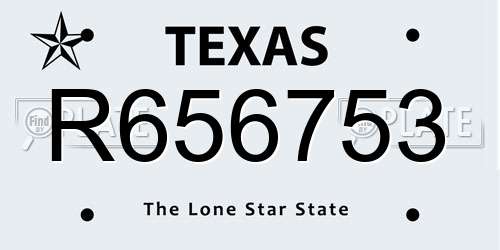 R656753 Texas License Plate